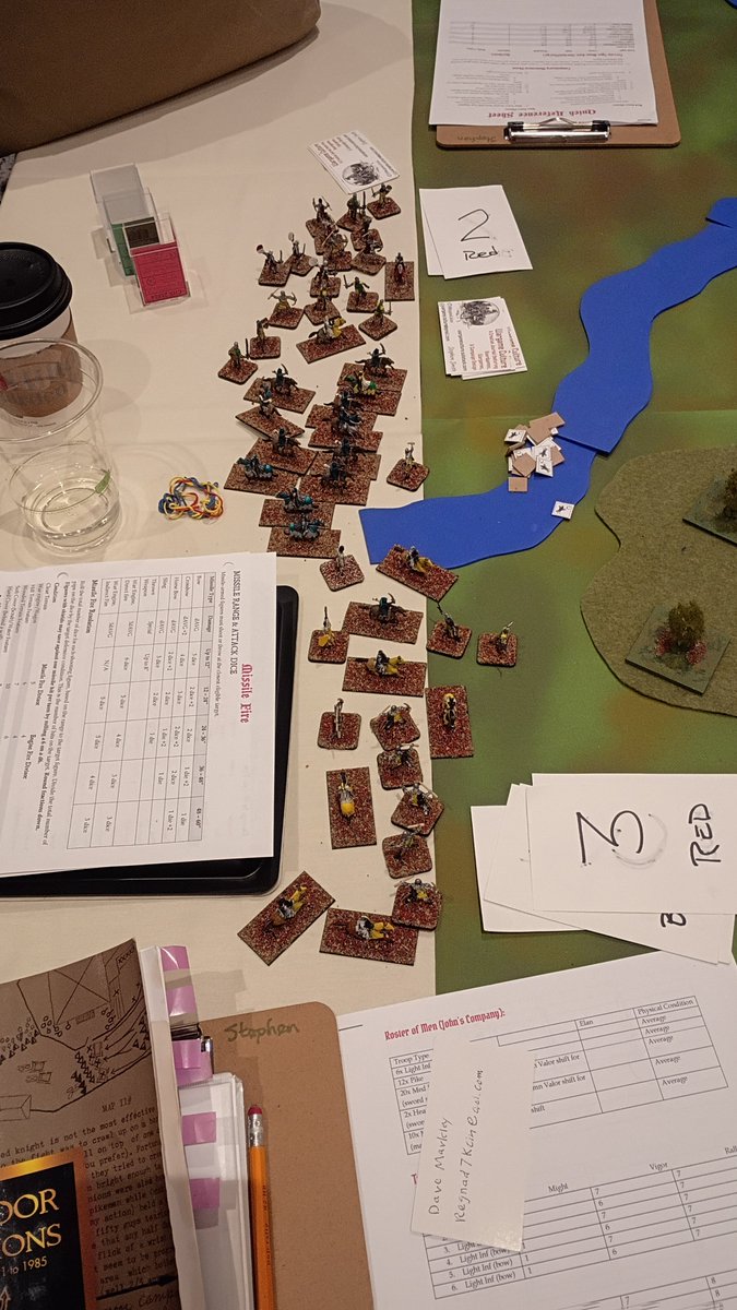 WargameCulture's tweet image. The best part about play testing your Skirmish rules in a large scale battle, at a Con, with strangers, is that they try things you never would have expected.
#MayhemIV
#LessonsLearned
#TheHonoredDead
