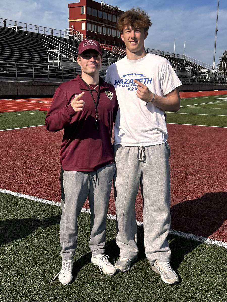 MattLeluga's tweet photo. Thank you @KUBearsFootball for having me at practice today. I had a great time and look forward to being back soon!

@CoachMignanelli @KUHC_Clements @Coach_Ditti https://t.co/HITnwDxvFm
