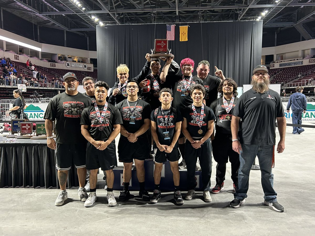 _NMAA's tweet image. Congratulations to Sandia High School, winners of the Class 5A Team Title at the 2026 International Brotherhood of Electrical Workers State Powerlifting Championships @ibew611
1.Sandia 
2.Roswell 
3.Cleveland