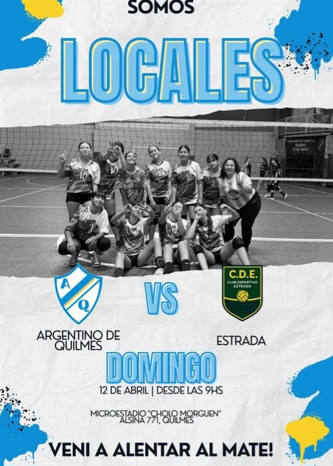 PCioccale's tweet image. #Voley @ArgdeQuilmesOf
El Voley Femenino de Argentino de Quilmes, el domingo desde las 9.30 en adelante en el Microestadio Roberto Morguen. A pasos del centro de Quilmes.
#FederaciónMetropolitanadeVoley.

@metrovoley @radioahijuna
@radioquilmesfm @radiofmq @diarioquilmes