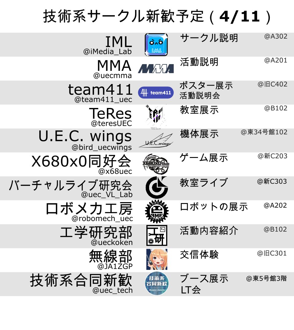技術系サークル合同新歓2026 tweet media
