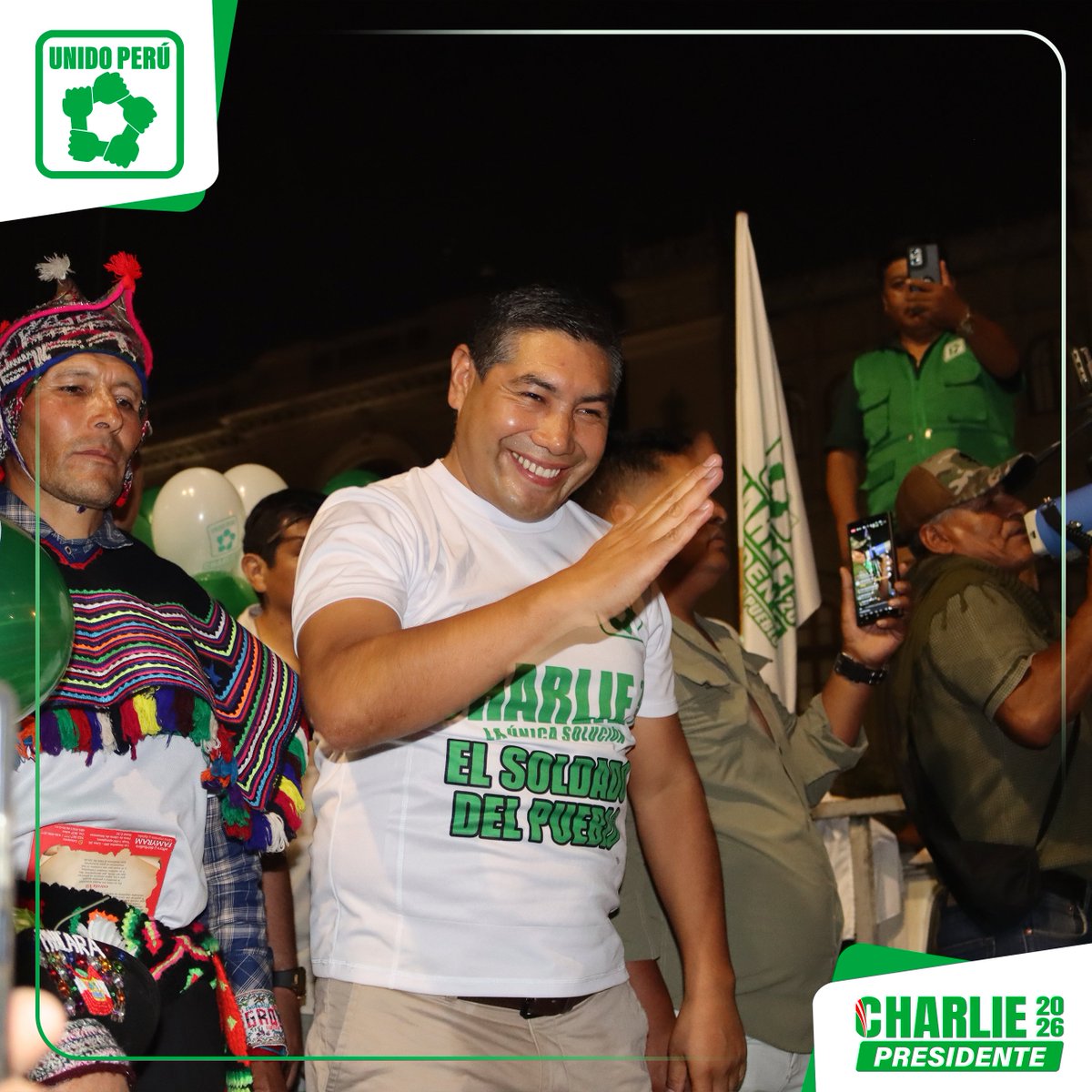 PDUnidoPeru's tweet photo. 📸 #GaleríaDeFotografías | Cierre de Campaña 🇵🇪
📍 Compartimos algunos de los momentos más significativos de este gran cierre de campaña del Partido Demócrata Unido Perú.
#UnidoPerú.
#CharliePresidente. https://t.co/C1JqLvsl4S