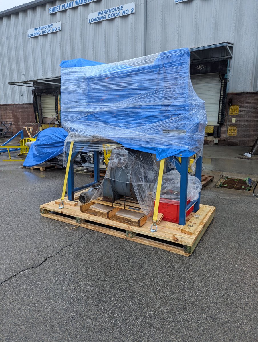 CFpittsburgh's tweet photo. Part of a larger facility liquidation, this is one of many pieces of manufacturing equipment we prepared for its next chapter. Each unit was securely mounted to custom skids and readied for full container ocean shipment—ensuring safe transit from one operation to the next.
#CF https://t.co/ytQzO3MPDE