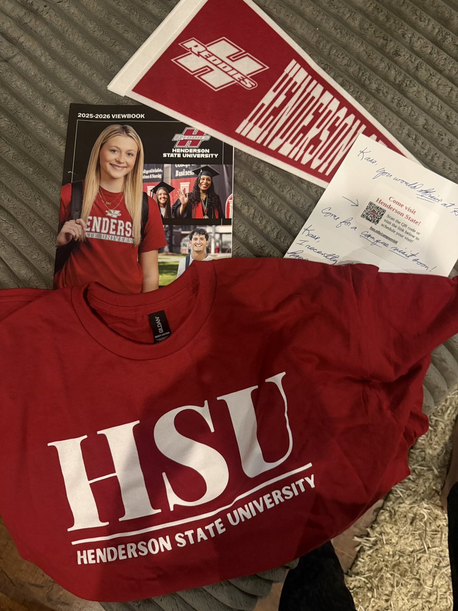 Appreciate the swag, looking forward to a visit soon. <a href="/ReddiesFB/">Henderson State Football</a> <a href="/HendersonStateU/">Henderson State University</a>