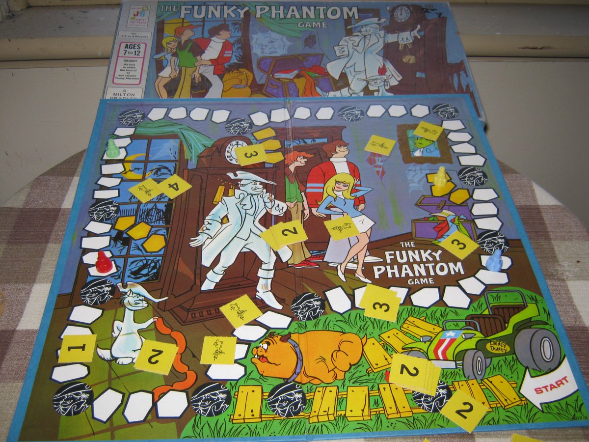 hauntorama's tweet image. The Funky Phantom is a board game produced in 1971 by the Milton Bradley Company, based on the animated series.
#BoardGames #HorrorFamily