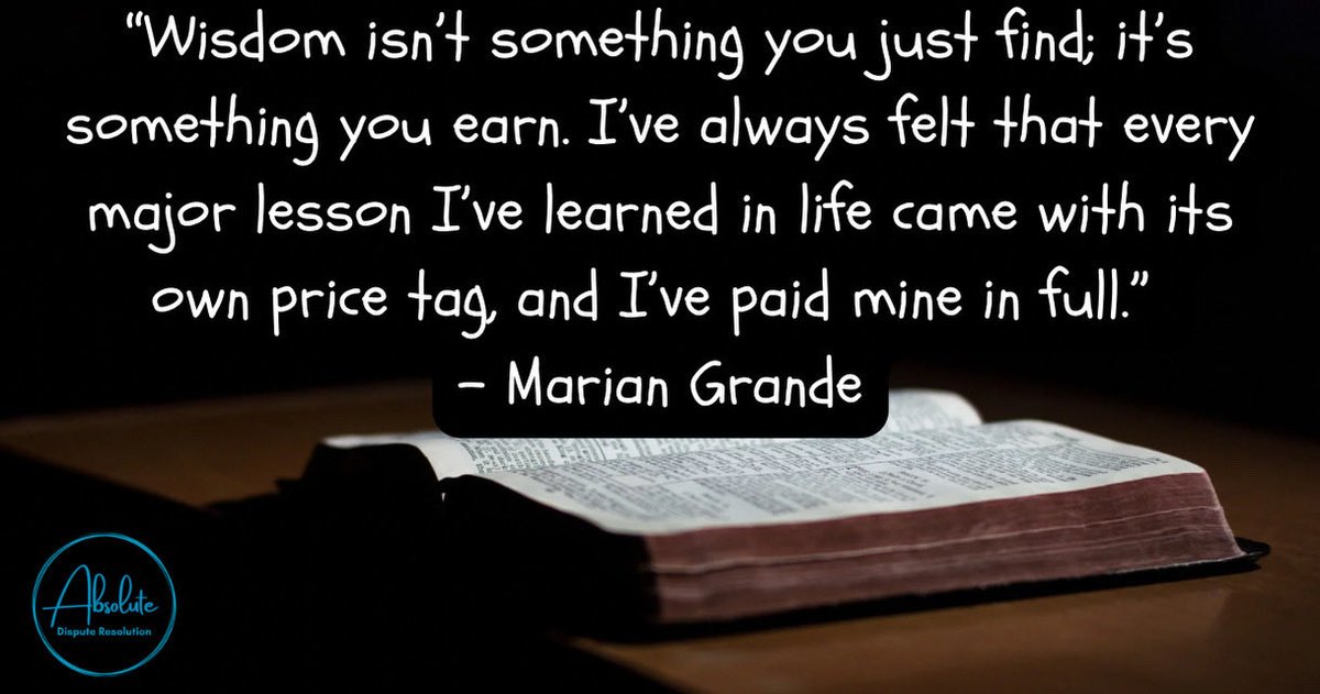 AbsoluteDispute's tweet photo. I draw on those life lessons to make sure you feel heard and supported.   Life teaches us a lot, but the best lessons are the ones we’ve truly paid for. If you need someone who understands the human side of the legal process, reach out. https://t.co/iHbtVAJBYe #Wisdom #Mediation https://t.co/Xhat2v7yTq