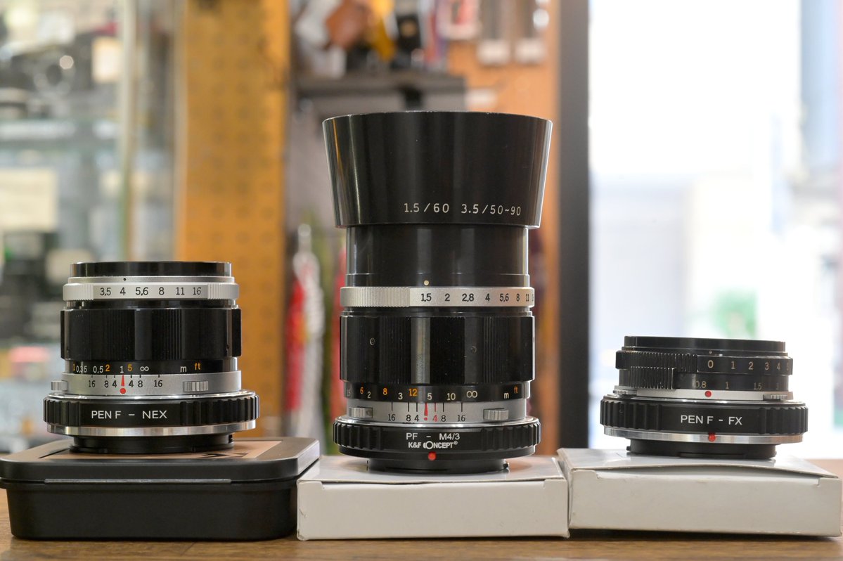 tokyocamera1st's tweet image. PEN-Fレンズ用マウントアダプター入荷しました📷

ハーフ判用のPEN-Fレンズ、APS-Cに載せると画角がちょうどいいんです。 コンパクトで取り回しも軽快✨

オールドな描写もハーフ判レンズならでは。
α6000シリーズやFujifilm Xなどご使用の方におすすめです💪
