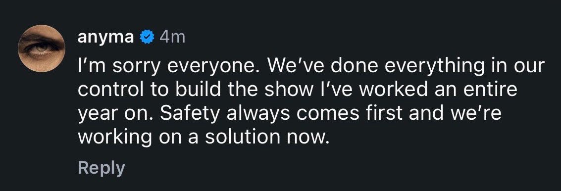 Mhannwella's tweet image. Setting aside the disappointment of not seeing Lisa today, I feel bad for Anyma and the team behind his supposed Coachella stage. It must even be more frustrating and sad for them who prepared for a long time for this. Let’s keep streaming BAD ANGEL! 🪽

#ANYMAxLISA