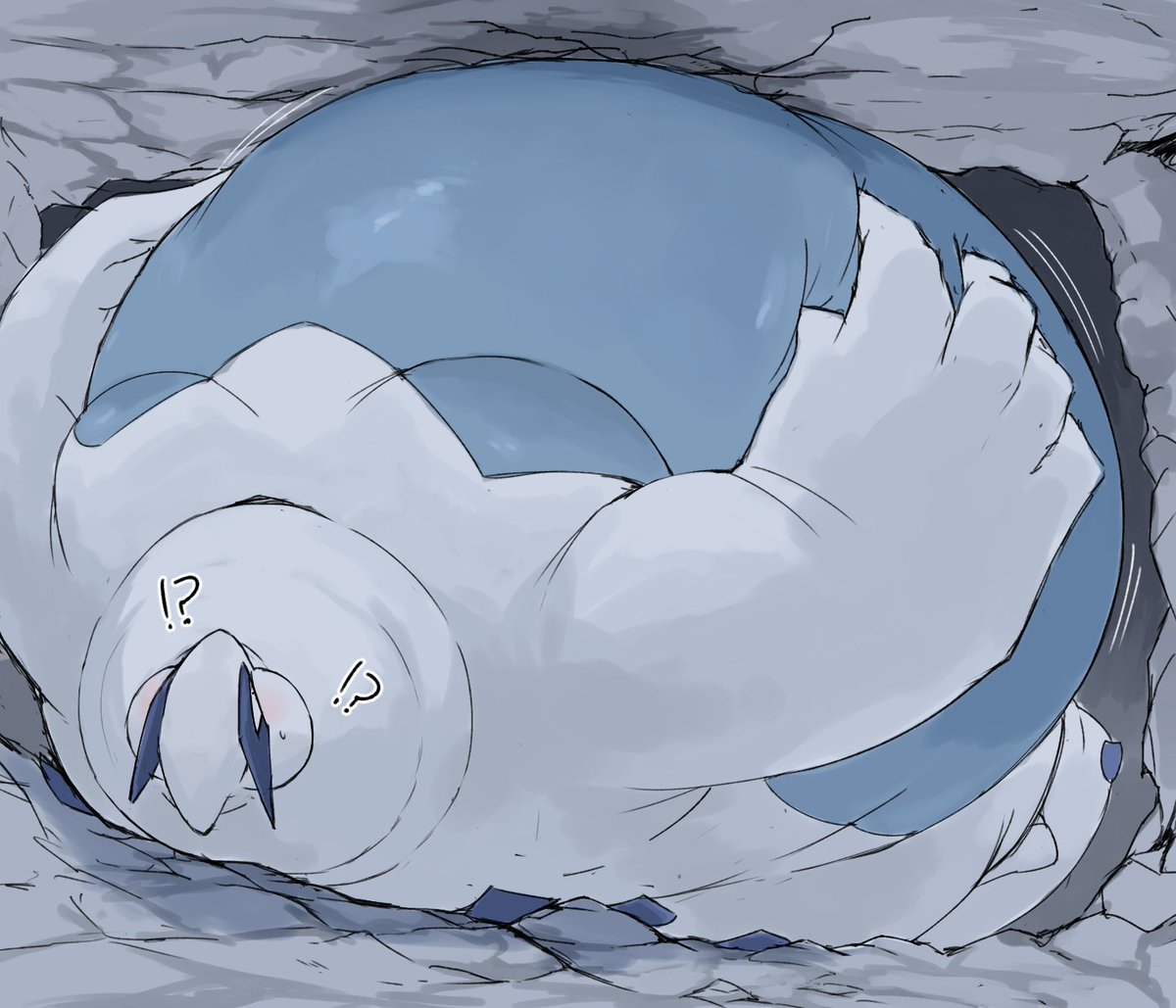 洞窟で天井ドン