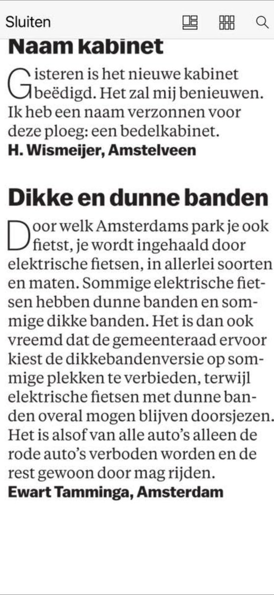“terwijl de VanMoofs en Urban Arrows van de welgestelde Amsterdammer ongemoeid blijven op het fietspad”