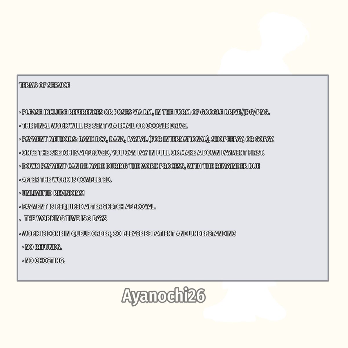 Ayanochi | open commission | @ after dm tweet media