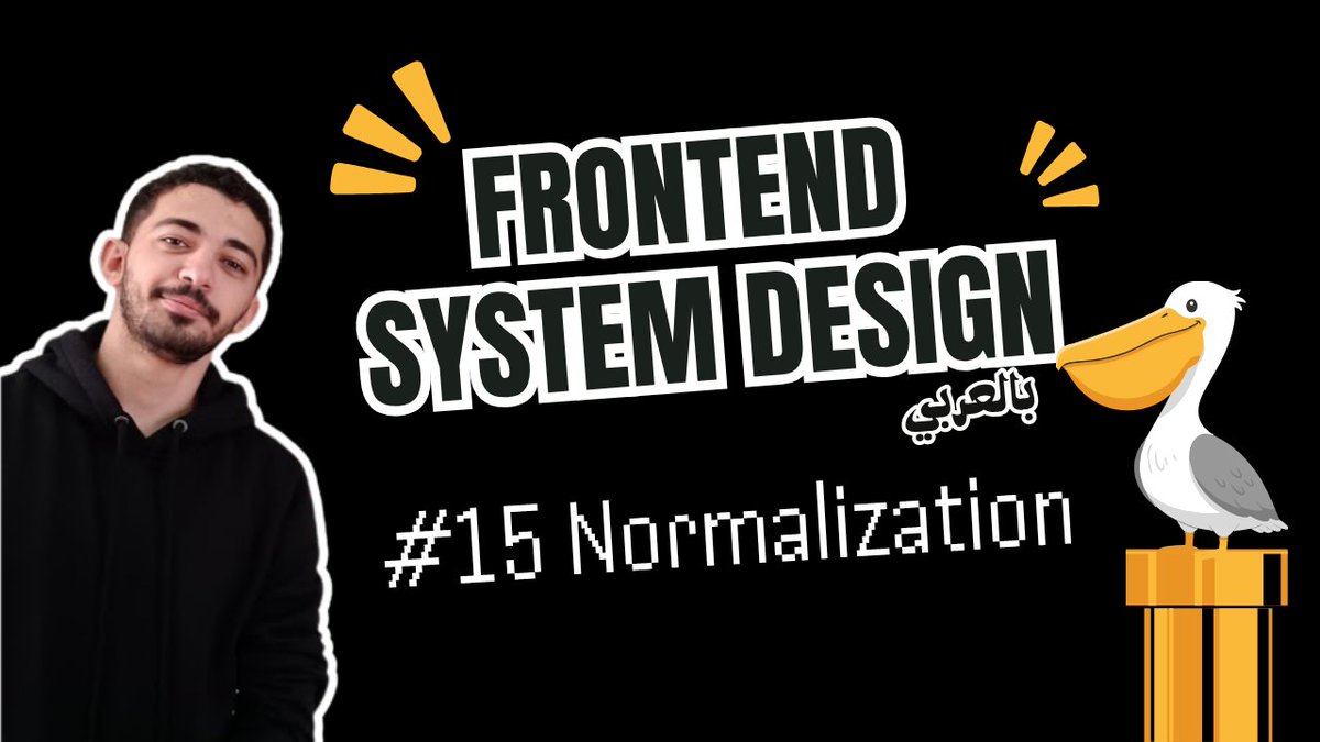 السلام عليكــــــــــــم
دي الحلقة الـ15 من سلسلة #frontendsystemdesign بالعربي

هنتكلم في الحلقة دي علي واحد من المواضيع الممتعة وهو الـ Normalization

هنبدأ كلامنا علي نظرة علي طبيعة الـ state في أغلب الـ apps الي بنبنيها وبنستخدمها من حيث انها relational data, وهنتكلم علي الـ