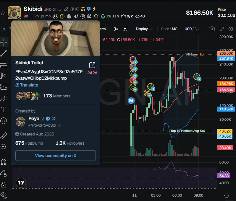 badattrading_'s tweet photo. $Skibidi (CA FFvp48WygUSxCCNP3n9Zu5G7F2yatwXQHbpD2Mkkpump) is bundled and a scam, don't buy.

Change Now funded wallets have 32% of the supply in that one, you can easily spot it on gmgn too with time linked funding.

X com admin of that coin is @PoyoPoyoSol https://t.co/JXoXzTljeD