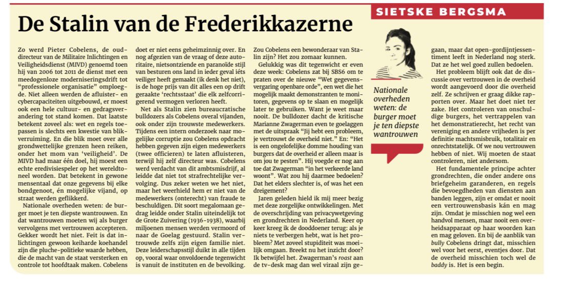 “Zwagermans ‘roast’ aan de tv desk mag dan wel viraal zijn gegaan, maar het open-gordijntjes sentiment leeft in Nederland nog sterk. Dat “ze” het wel goed zullen bedoelen. (…) Maar misschien is de overheid toch wel de baddy.” 

Mijn column <a href="/AndereKrant/">De Andere Krant</a> over de bureaucratische