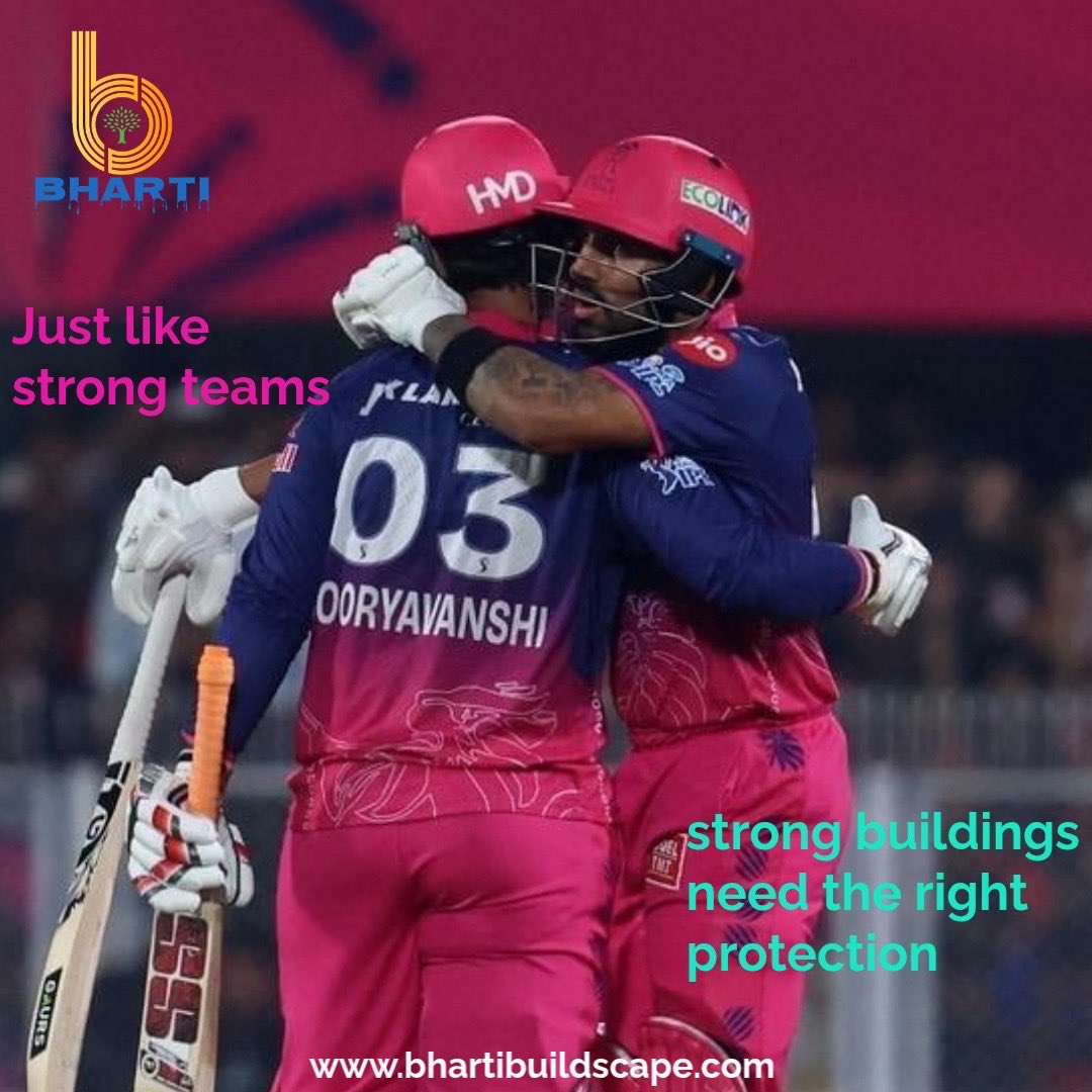 Champions are built on strength, strategy, and consistency—on the field and in construction.
We deliver waterproofing solutions that stand strong, perform under pressure. - just like true champions.
— Bharti Buildscape Pvt. Ltd.
  Innovation • Reliability • Vision