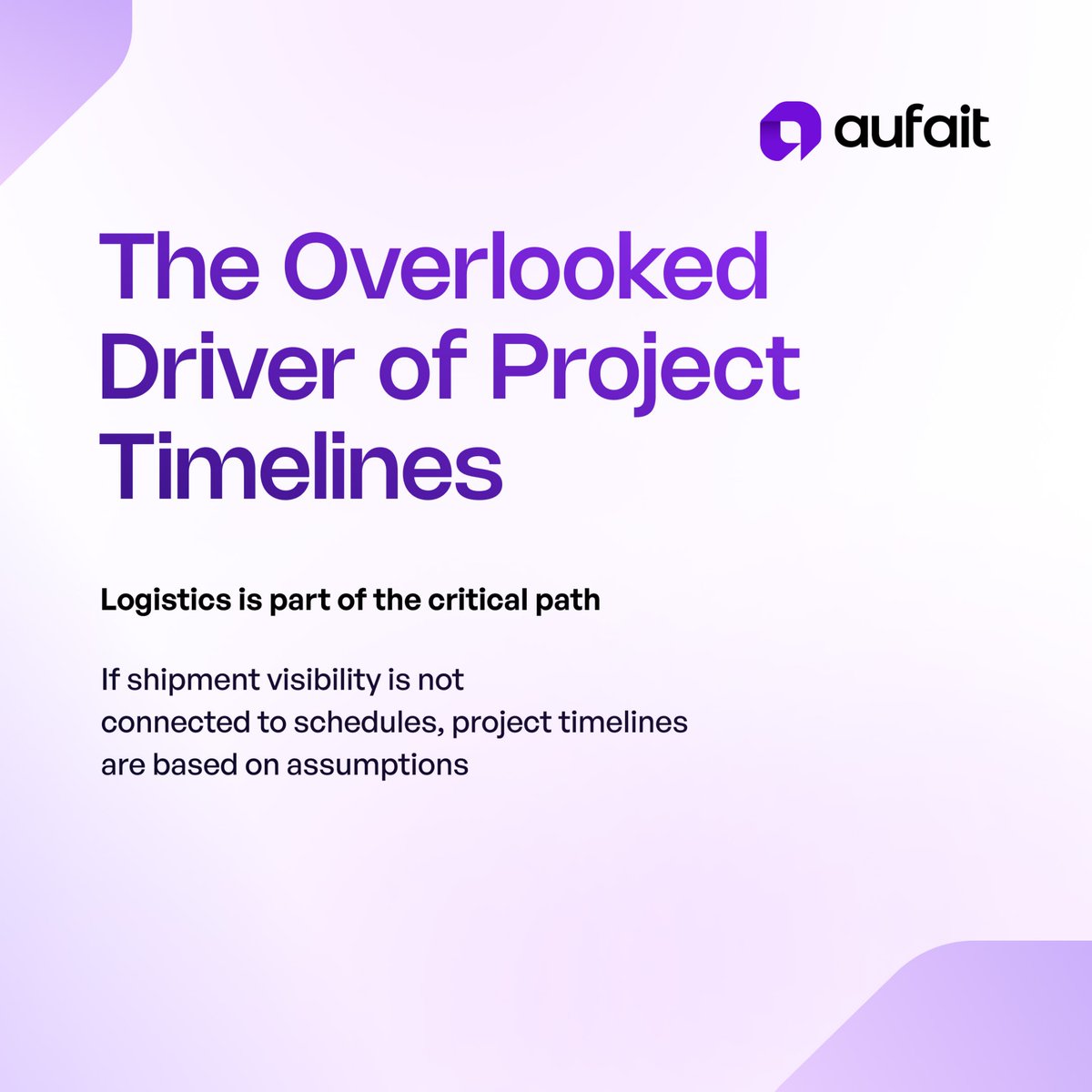 AufaitTech's tweet photo. Logistics and project schedules out of sync cause delays before and after delivery.

Swipe to learn the reasons CapEx projects lose time and why logistics needs a stronger role.

#CapexManagement #ProjectScheduling #LogisticsVisibility https://t.co/MavLcIV76C
