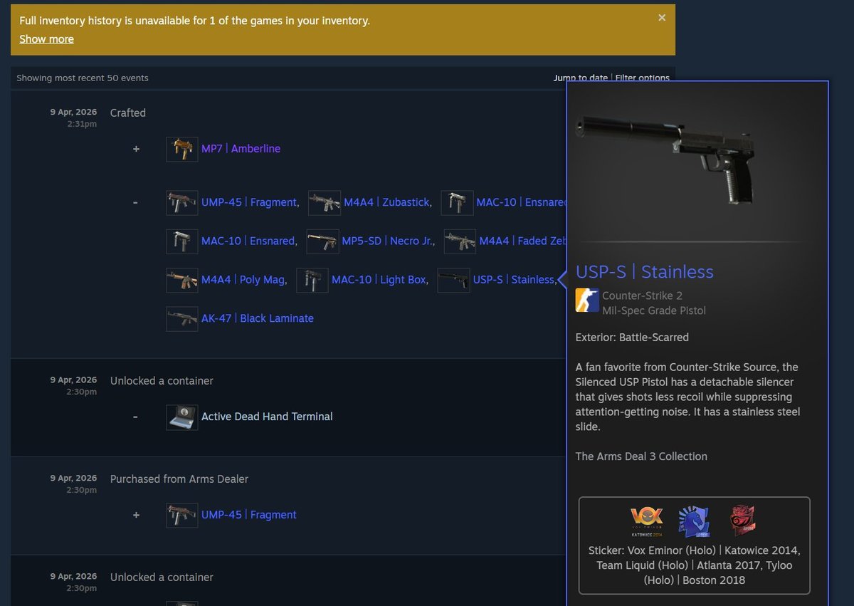csmoneytrade's tweet image. 💀 Trader @AstroooCs burned $8,000 in a trade-up…

AK with Titan &amp;amp; iBP Kato14 holos gone forever 😭

Press F 🫡