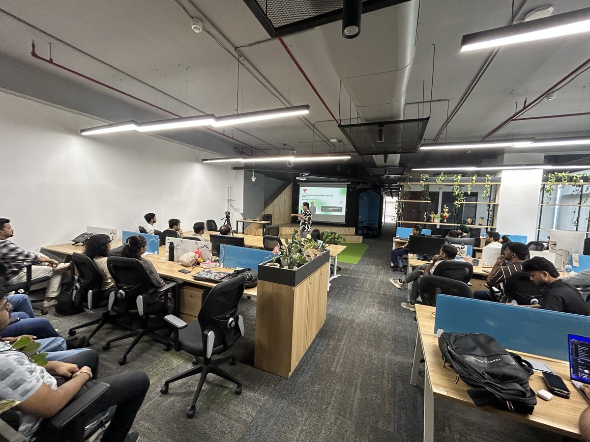 react_mumbai's tweet image. Our 3rd talk by @jeeigargoyani96 about handling Hardware with React apps!