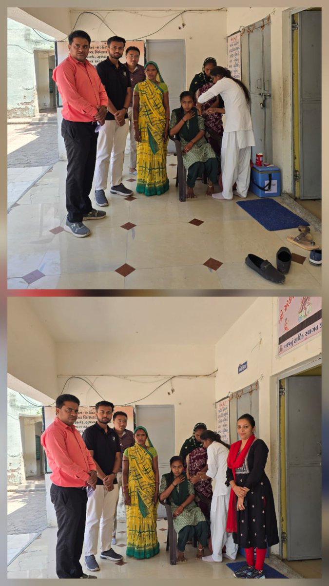 આજરોજ આયુષ્ય આરોગ્ય મંદિર રામપરા ના સેજાના કુંડળ ગામમાં HPV વેક્સિન ની કામગીરી કરવામાં આવી તેમાં M.O, AYUSH M.O,  CHO, FHW, ASHAની હાજરીમા.