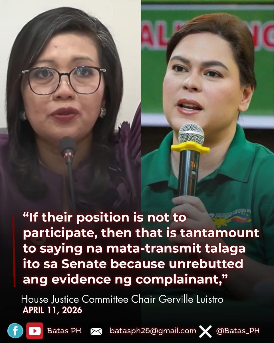 🚨 Sabi ni tweety bird, buong araw ng April 14 susubukan ng Congress na tapusin at siksikin lahat ng issues at ng witnesses.

This is in line with Cong. Gerville Luistro saying na they might expedite given na duwag, este, walang participation si Sara. 😂

#ImpeachSara