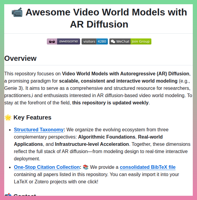 tom_doerr's tweet image. Curated list of AR diffusion video world models

github.com/gracezhao1997/…
