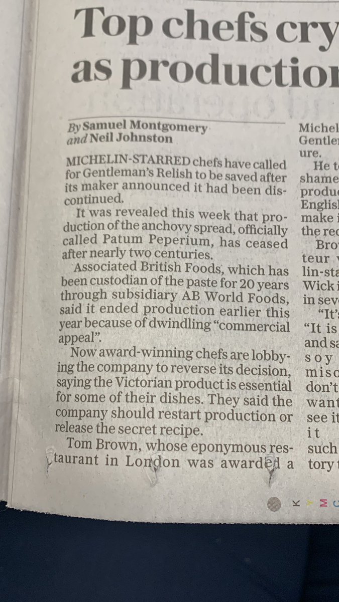 up_lands's tweet photo. Gentleman’s Relish: anchovy spread; Patum Peperium; the paste; the Victorian product. https://t.co/PlBNnrcbzI