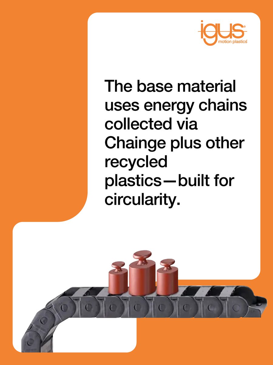 IgusIndia's tweet image. The E2.1 energy chain series is made using recycled materials, including energy chains collected through the Chainge recycling programme along with other recycled plastics.

Click in the link to know more: igus.in/energy-chain/p…

#igus #EnergyChains #E21Series #Chainge