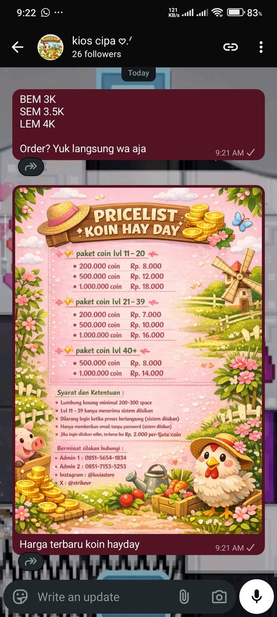 CIPA ‧₊ 🐬 — hayday needs dan topup games tweet media