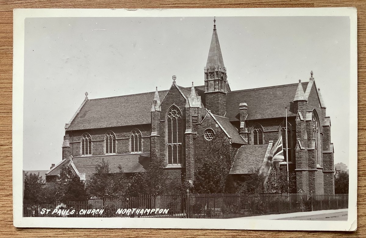 PaulSuttonKing's tweet image. St Paul’s #Northampton now demolished #SteepleSaturday #postcard