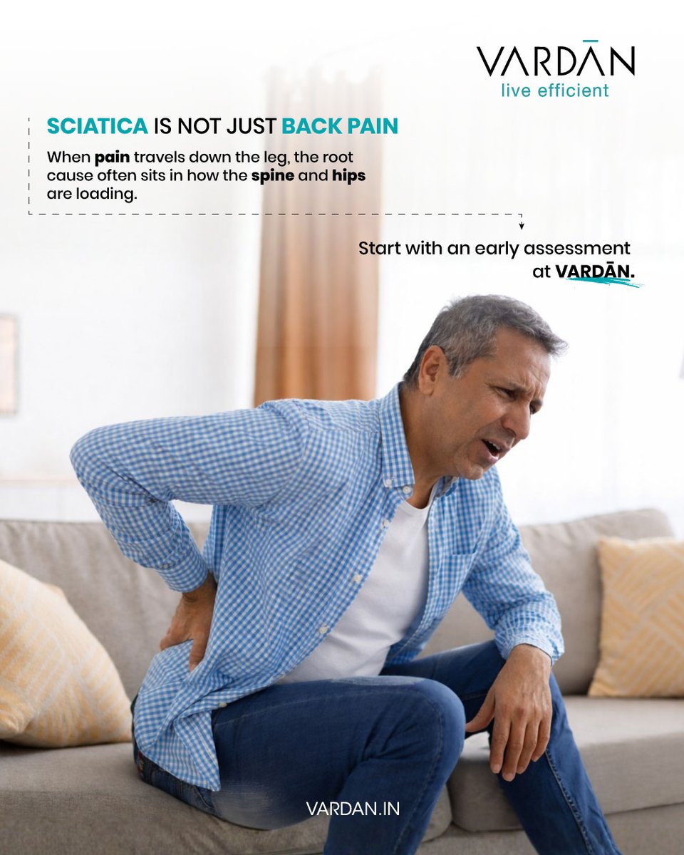Vardan_FMT's tweet image. Sciatica isn’t just back pain.

It’s how your spine and hips handle load.
🌐 vardan.in

#SciaticaRelief #MovementMatters #PainToPerformance #LiveEfficient