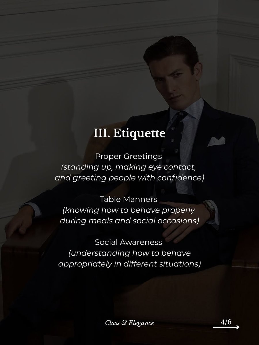 EpicMasculine7's tweet photo. III. Etiquette https://t.co/uRhasJuov9