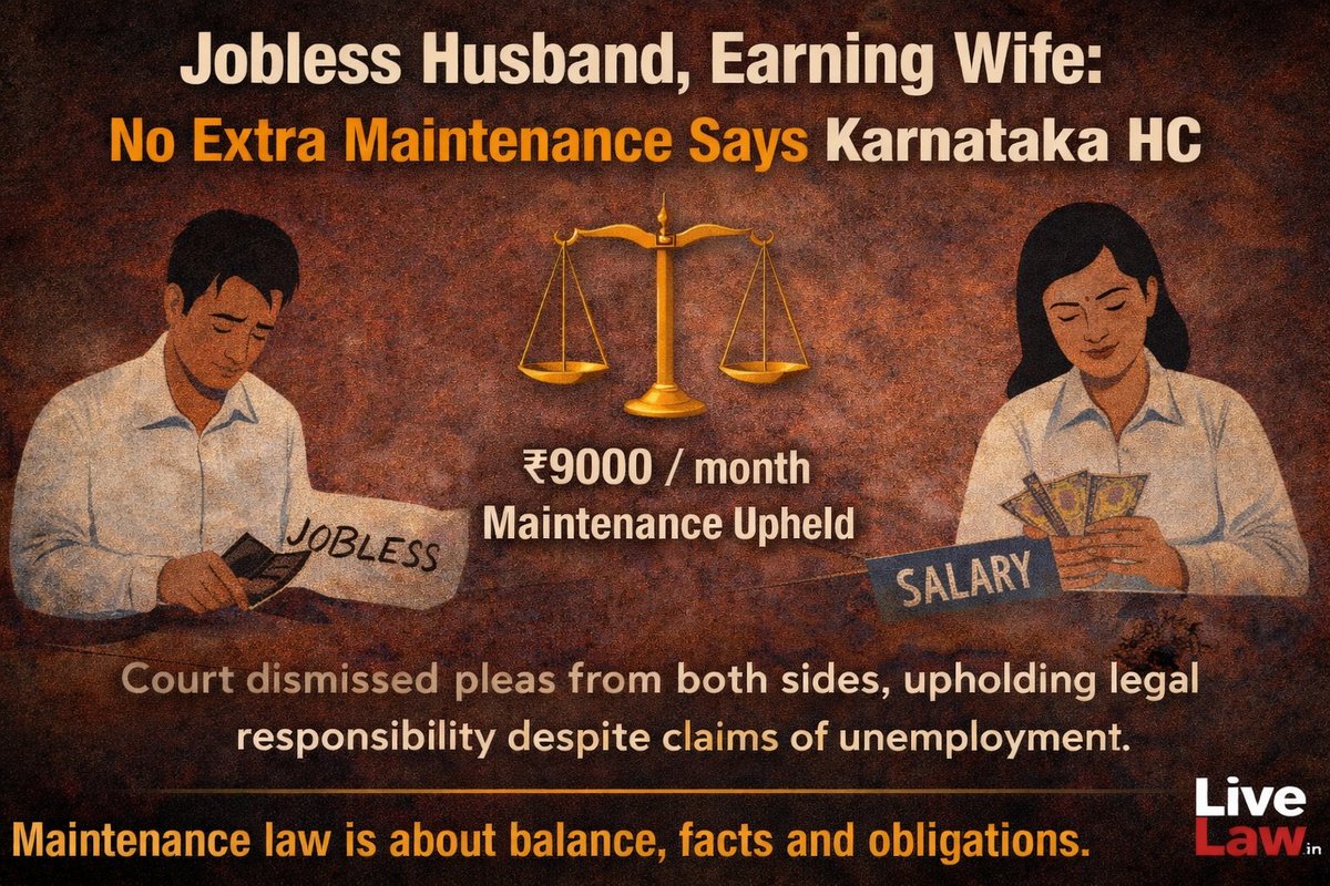 BurmeeM's tweet image. Maintenance law isn’t about sympathy — it’s about balance, facts and obligations.

#KarnatakaHighCourt #Maintenance #DVAct #FamilyLaw #MensRights #LegalUpdate