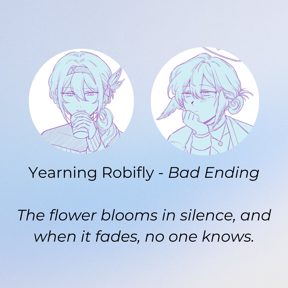 liveloveankh's tweet image. Robin never confessed her feelings. Firefly never knew either.

No one knew how long did it take for Robin to finally let go, but everything had to come to an end eventually. (1/?)

#yearning_robifly