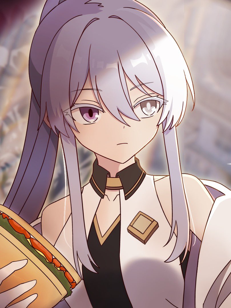 Axion_start's tweet image. どんな時も食い意地を忘れない主人公の図
 #イラスト #創作 #OC