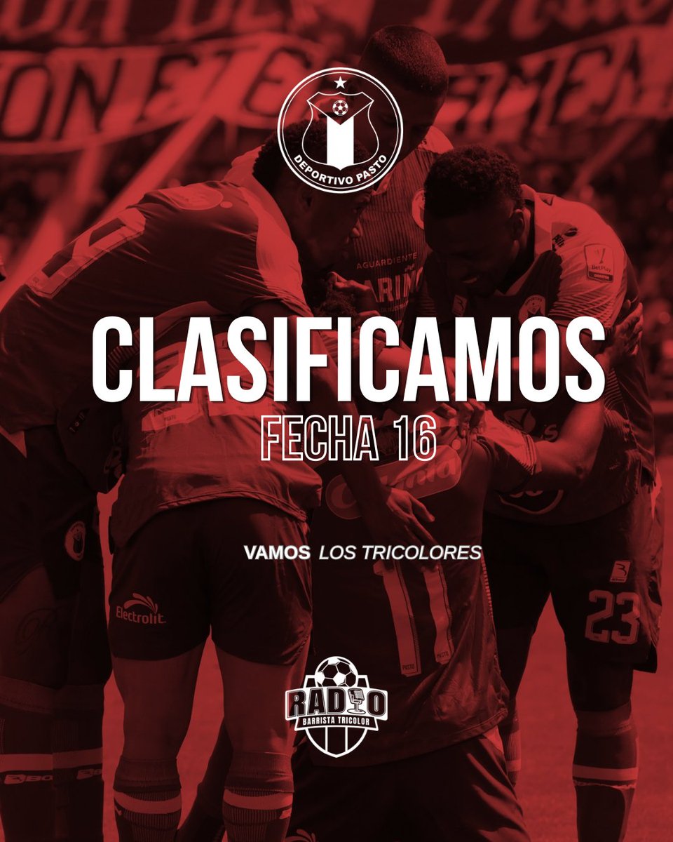 CLASIFICACIÓN Y RÉCORD

A falta de 3 jornadas el <a href="/DeporPasto/">Deportivo Pasto</a> alcanzó su primer objetivo: asegurar su lugar entre los 8️⃣ mejores de la <a href="/LigaBetPlayD/">LigaBetPlayDimayor</a>. Lo consiguió con autoridad y anticipación, firmando un registro histórico al concretarlo en la fecha 16. ¡Felicitaciones muchachos!
