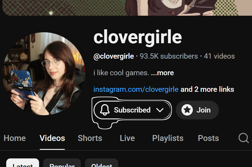 SEQUENCE_STORM's tweet photo. I used the tab key to move keyboard focus over to the "subscribe" button on YouTube and the outline on the control is this insane shape! https://t.co/EoQK2TMMtZ