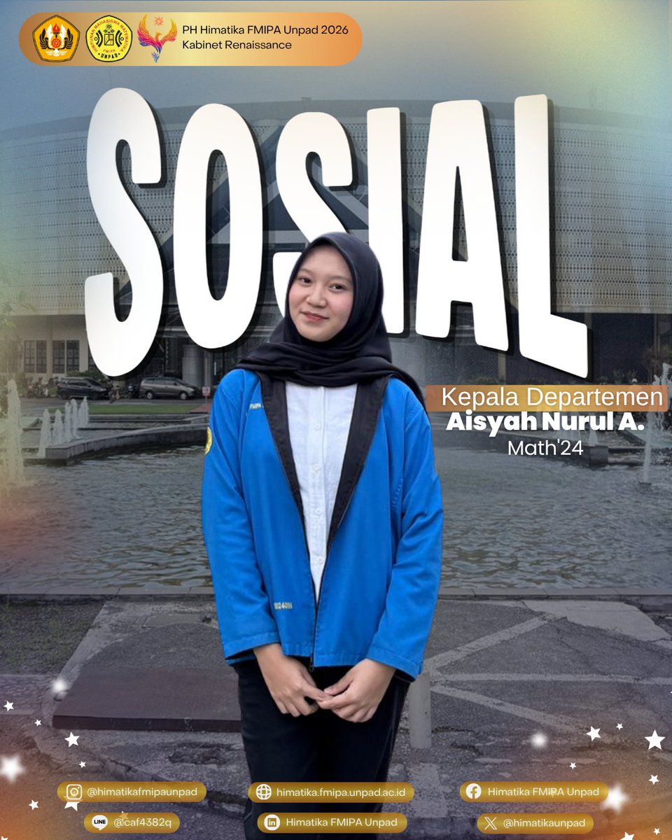 himatikaunpad's tweet photo. [STRUKTUR KEPENGURUSAN, LOGO, DAN MAKNA KABINET PH HIMATIKA FMIΡΑ UNPAD 2026]

Assalamu'alaikum Warahmatullahi Wabarakatuh

Halo, Akang Teteh Himatika!

Dengan bangga kami persembahkan Struktur Kepengurusan PH Himatika FMIPA Unpad 2026 Kabinet Renaissance. https://t.co/3VDYnfkRee