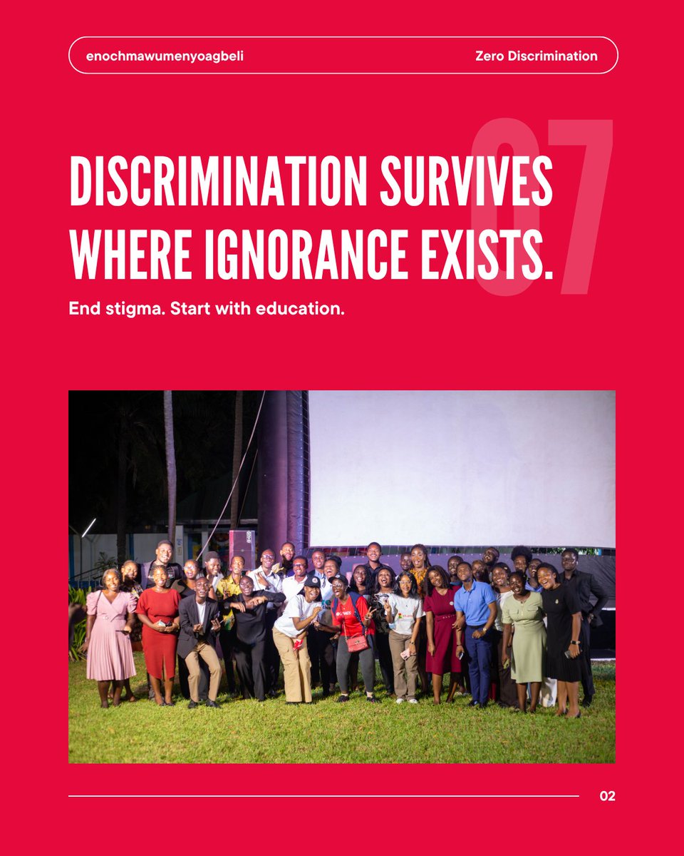 Ending discrimination is not just about awareness.

It is about:
✔ Education
✔ Accountability
✔ Systems change

Inclusion is not optional—it is a responsibility.

#ZeroDiscrimination #UNAIDS #SDG4 #EndStigma #HumanRights