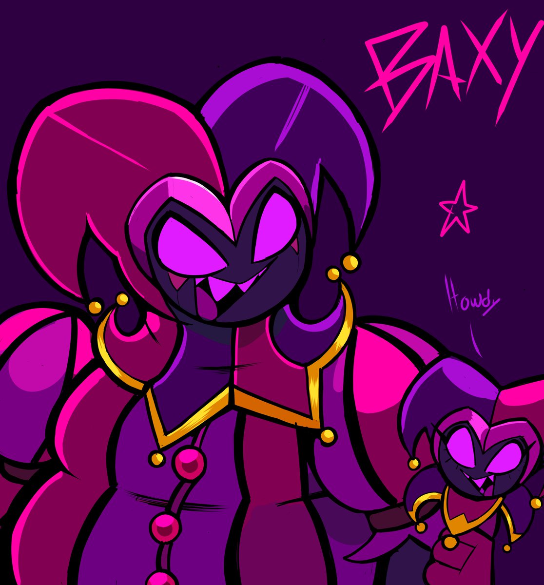 Ladies and gentlemen!! A brand new show is coming to the circus! Here's the great Baxy!! A jester who entertains and draws for you !!!!!! 💜

#illustration #jester #drawing