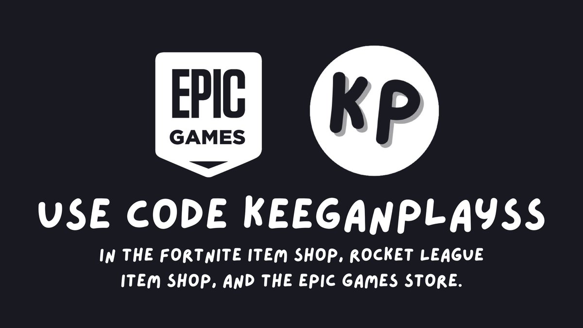 I am very excited to announce that you can now use code KEEGANPLAYSS in the Fortnite Item Shop, Rocket League Item Shop, and the Epic Games Store. #epicpartner #ad