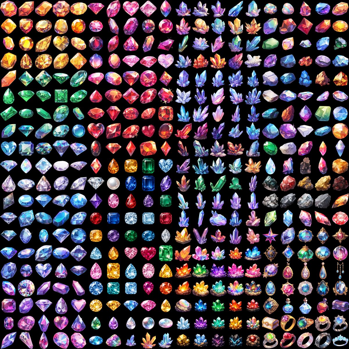 💎新素材予告💎
きらめく宝石・クリスタル素材を近日公開予定です！
透明感あふれるカット、幻想的な輝き、使いやすいバリエーションをたっぷり収録✨
TRPG・ゲーム制作・配信・イラストなど、幅広く使える素材になっています。