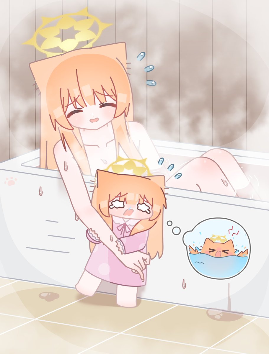 horuhara's tweet photo. She’s just taking a bath…💦💦🛁😅

#ブルアカ https://t.co/monhwdo3jw