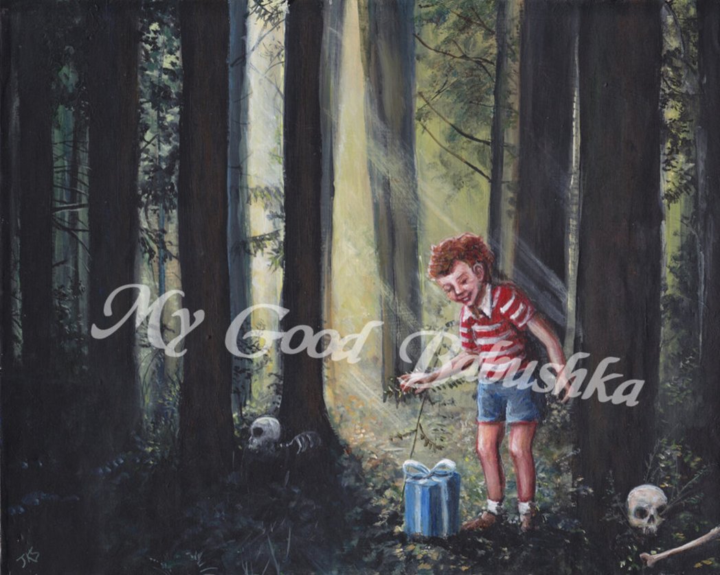 JulieKSchuler's tweet image. The Witch's Trick
open edition print

jschulerart.etsy.com/listing/110117…

#painting #artprint #trick #boobytrap #forest #surrealism #fantasyart #spooky #skulls