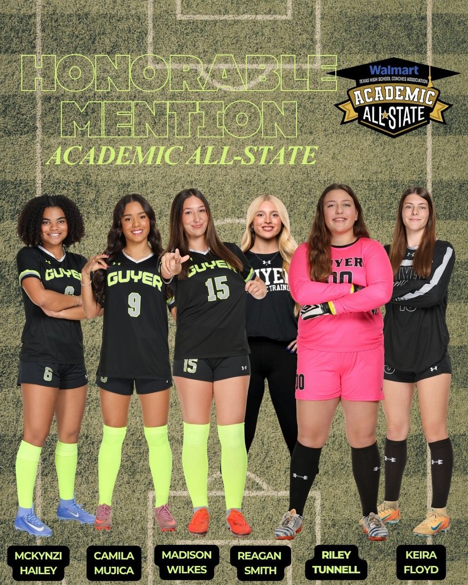 Guyer_GSoccer's tweet image. And the records continue to be smashed! Twelve senior ladies recognized at the state level for their academic excellence this season!📚⚽️🎓💯 #GSOC #southside #differentbreed #WalmartAllState #newera @GHS_Wildcats @DentonISDSports @dentonisd @THSCAcoaches @ihss_dfw @sports_drc