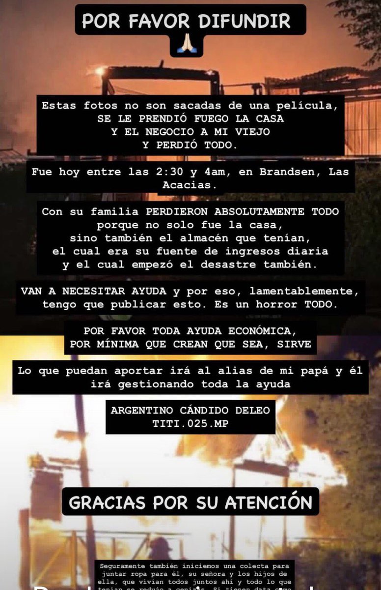 pomelo_10's tweet image. A todos los hinchas de #Racing este llamado solidario, Argentino Cándido De Leo, “Titi”,empleado de la institución hace 30 años y ayer a la madrugada la tragedia llegó a su vida, se prendió fuego totalmente su vivienda, perdió todo! gracias a Dios no hay que lamentar víctimas🙏🏼🫶🏼