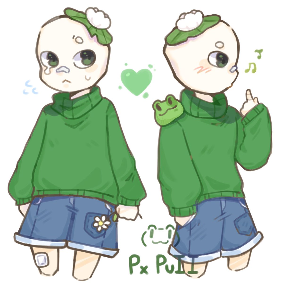 hehesuichan_13's tweet image. My mascot! :3 💚🐸

#undertaleau #oc #artㅤㅤㅤㅤ