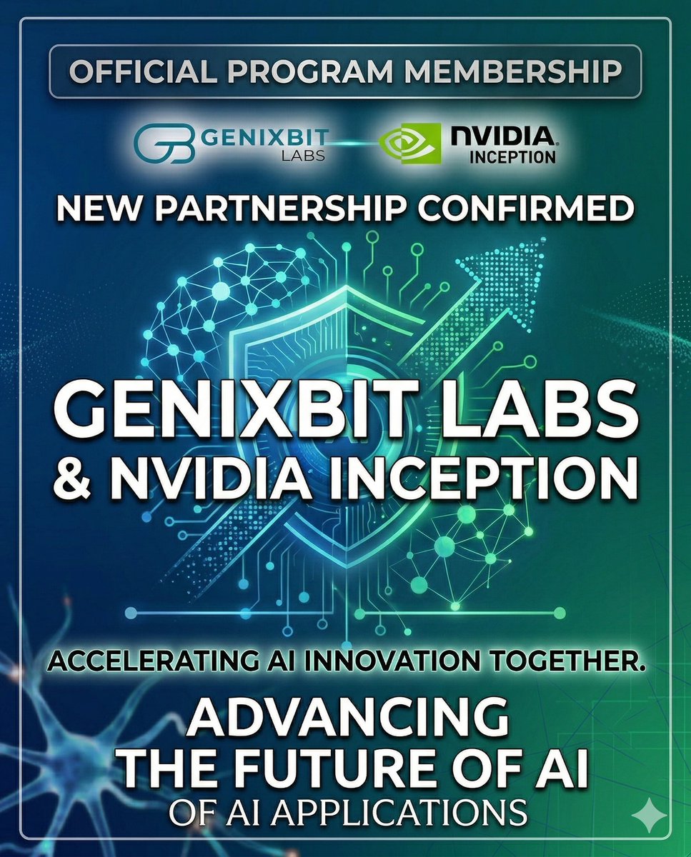 manojnandanwar_'s tweet photo. Strategic Announcement: GenixBit Labs Selected for the NVIDIA Inception Program
#GenixBitLabs #NVIDIAInception #AI #TechnologyInnovation #StartupGrowth #NVIDIA #SoftwareDevelopment #GoToMarket #AcceleratedComputing #Milestone #AIAcademy #GeniusByGenixBit https://t.co/GvUTvlGbbQ
