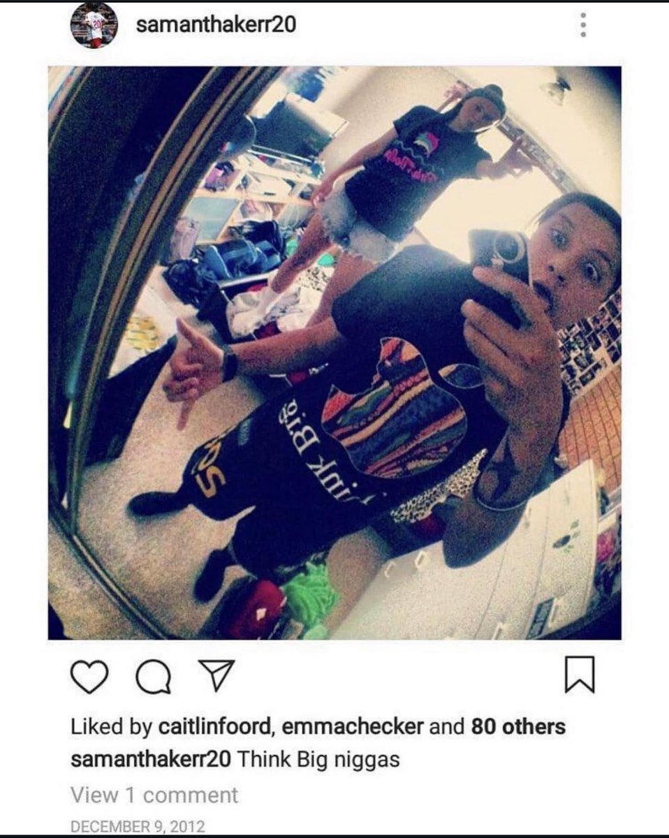 pvte11as's tweet photo. i’m NOT surprised with sam given her past of her posting on insta saying the n-word so loosely in her old posts… yikes! https://t.co/4x36CPqrKq