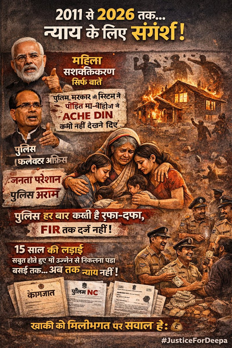 Deepachouhann's tweet photo. Sab badi badi bate hai ?
2011 se nyay nhi mila.
@DrMohanYadav51 @BJP4MP @sp_ujjain @CMMadhyaPradesh @PMOIndia @rashtrapatibhvn @abplive @ABPNews @MPTakOfficial #ramvasa #ramwasa @TOIIndoreNews https://t.co/1JMXzl3dJh