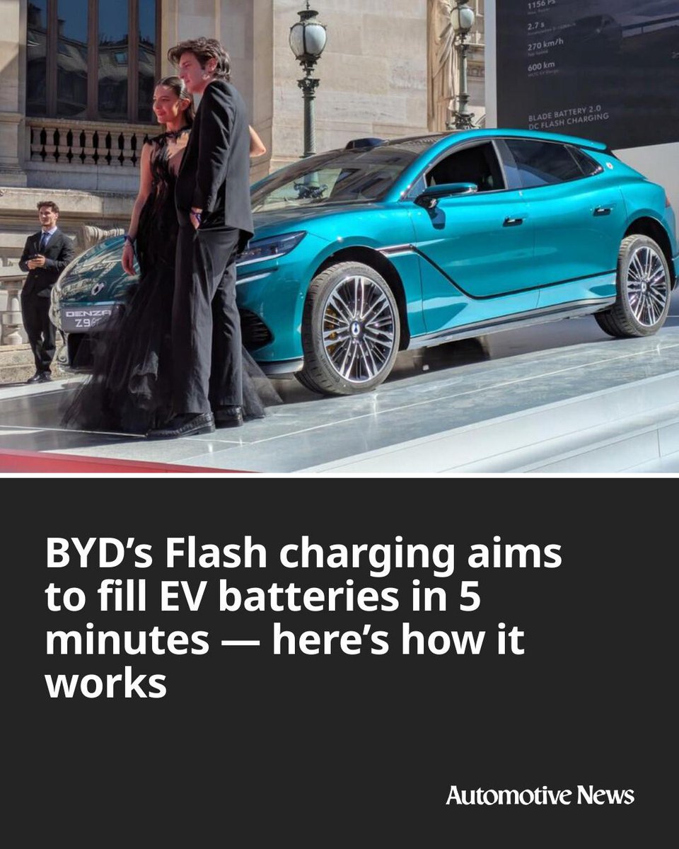 Automotive_News's tweet image. BYD officially launched its Denza premium brand in Europe on April 8 by renting out the 19th-century Opera Garnier in Paris.

#BYD #Denza #automotive #autoindustry #EVs #electricvehicles